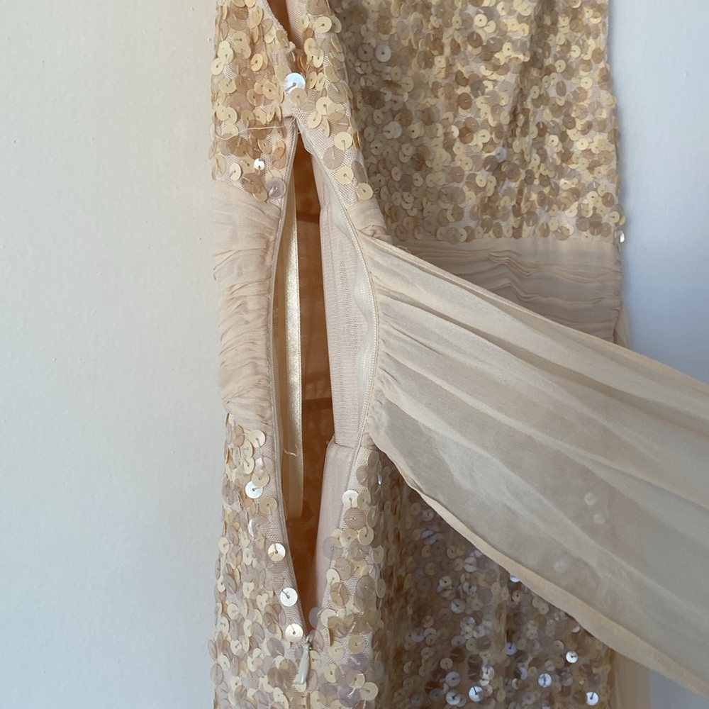 NWOT - BCBG MacAzria - Sequin V-Neck Dress in Champagne - medium - Picture 9 of 12